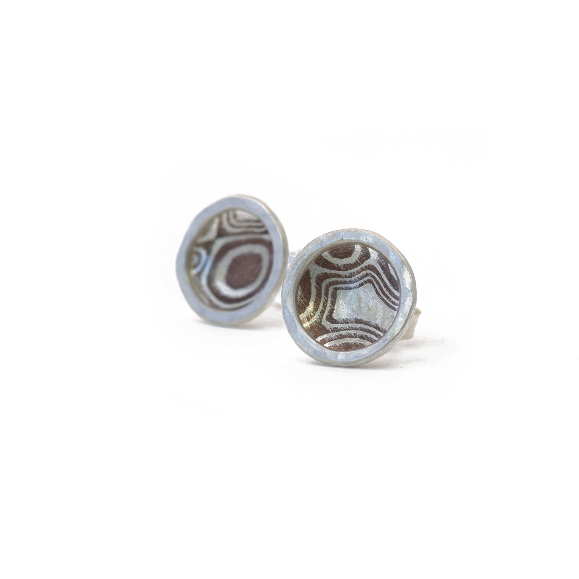 Mokume Dapped Studs - W.R. Metalarts