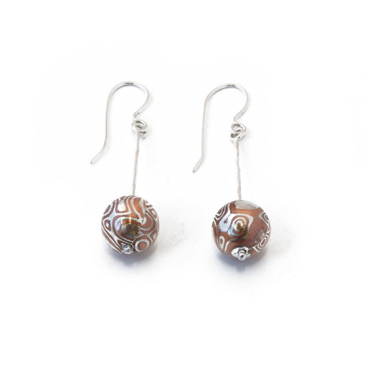 Mokume Sphere Earrings - W.R. Metalarts