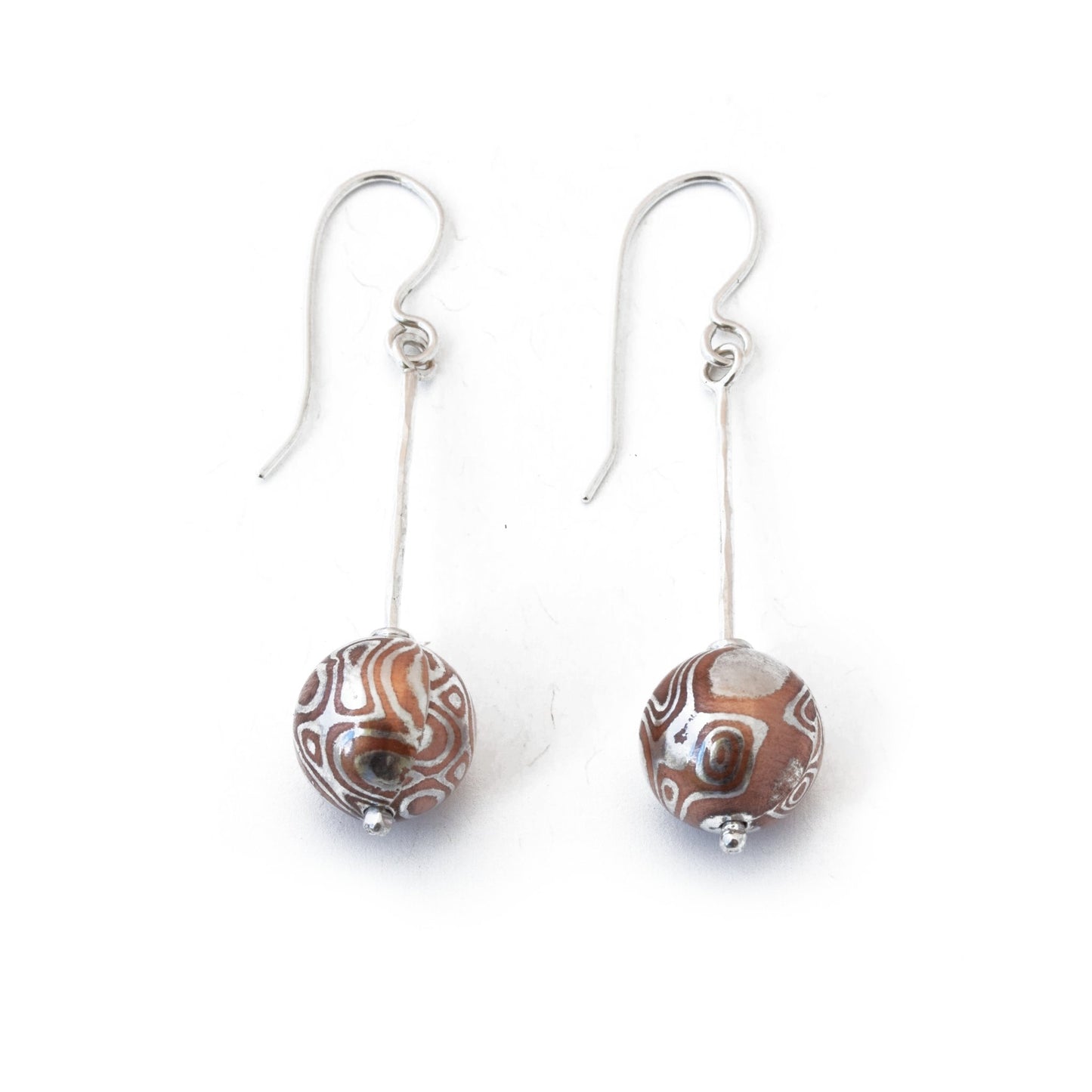 Mokume Sphere Earrings - W.R. Metalarts