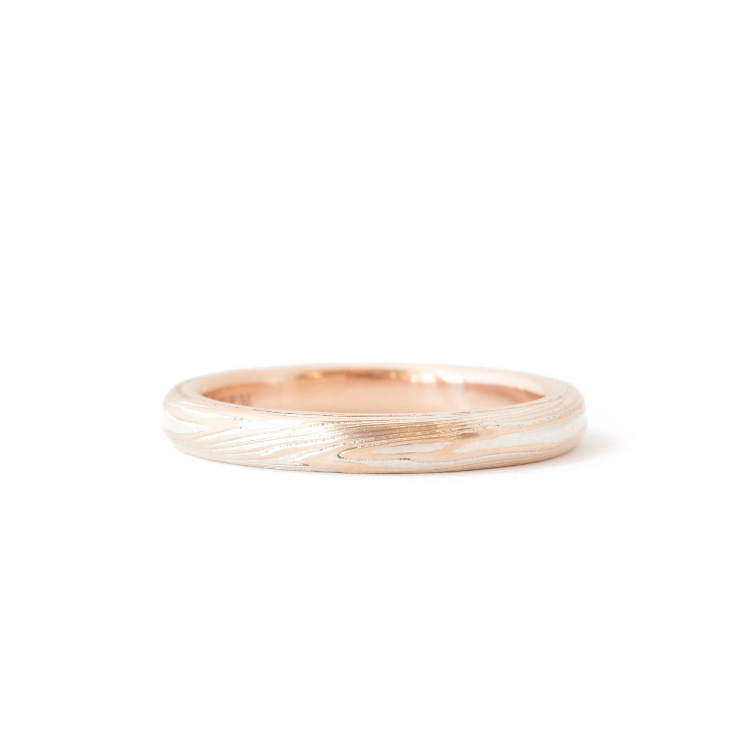 The Bi-Metal Mokume Gane Rose Gold Band - W.R. Metalarts