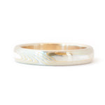 The Bi-Metal Mokume Gane Yellow Gold Band (Ready to ship in 3mm width with a 14K yellow gold liner size 7) - W.R. Metalarts