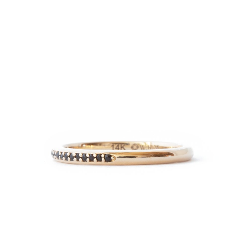 The Black Pavé Band (Ready to ship in 14K yellow gold size 7) - W.R. Metalarts