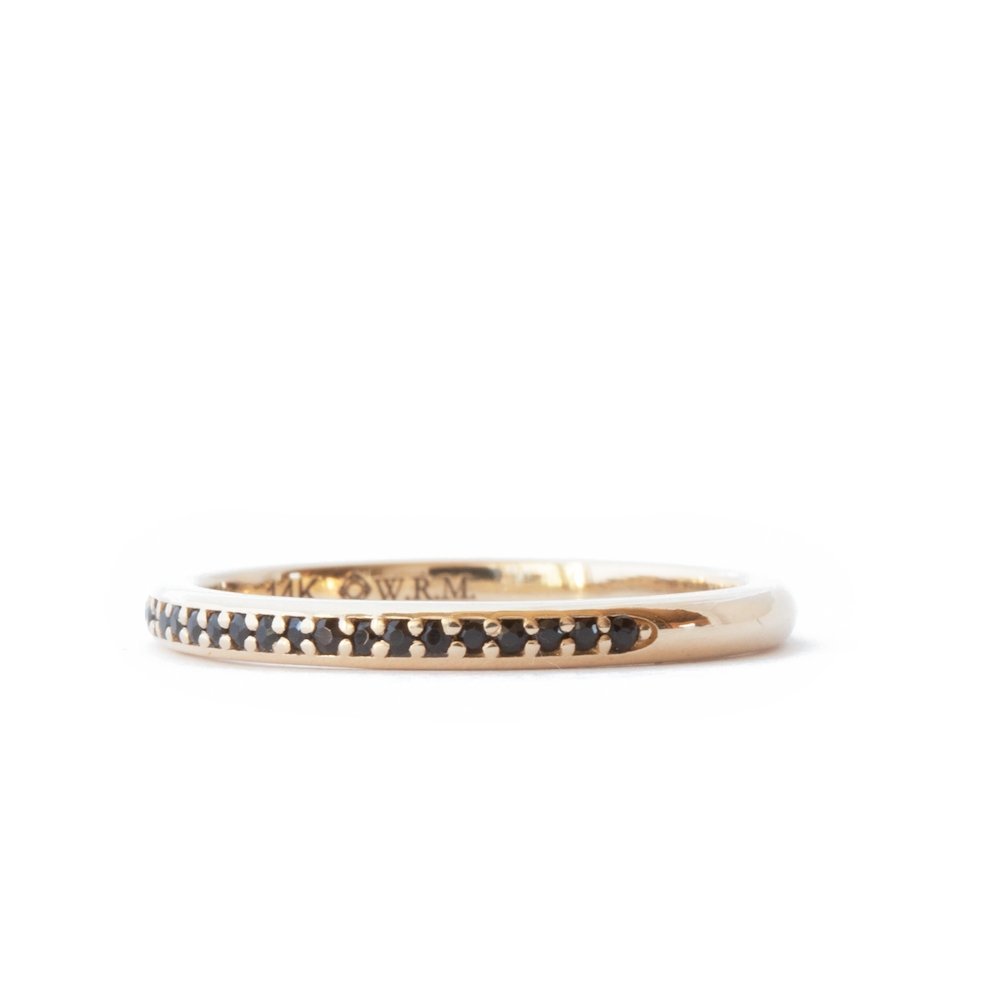 The Black Pavé Band (Ready to ship in 14K yellow gold size 7) - W.R. Metalarts