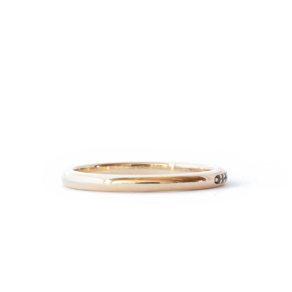 The Black Pavé Band (Ready to ship in 14K yellow gold size 7) - W.R. Metalarts