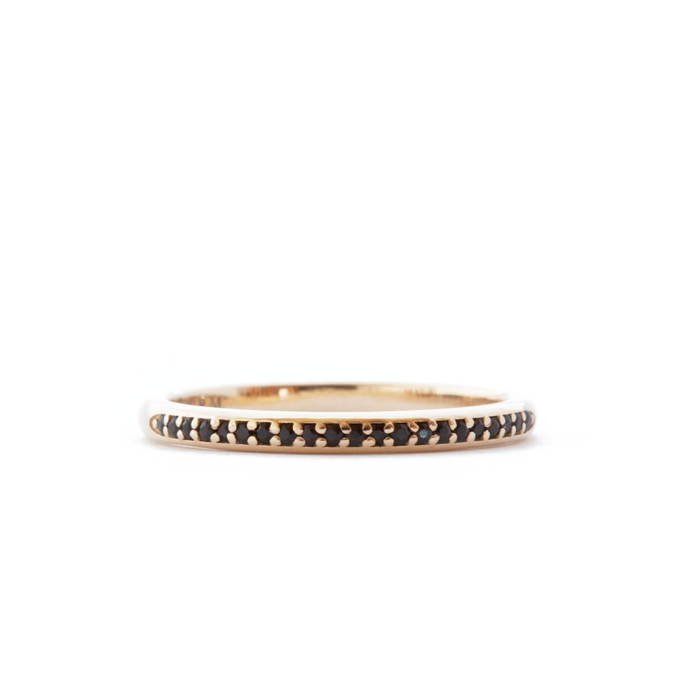 The Black Pavé Band (Ready to ship in 14K yellow gold size 7) - W.R. Metalarts
