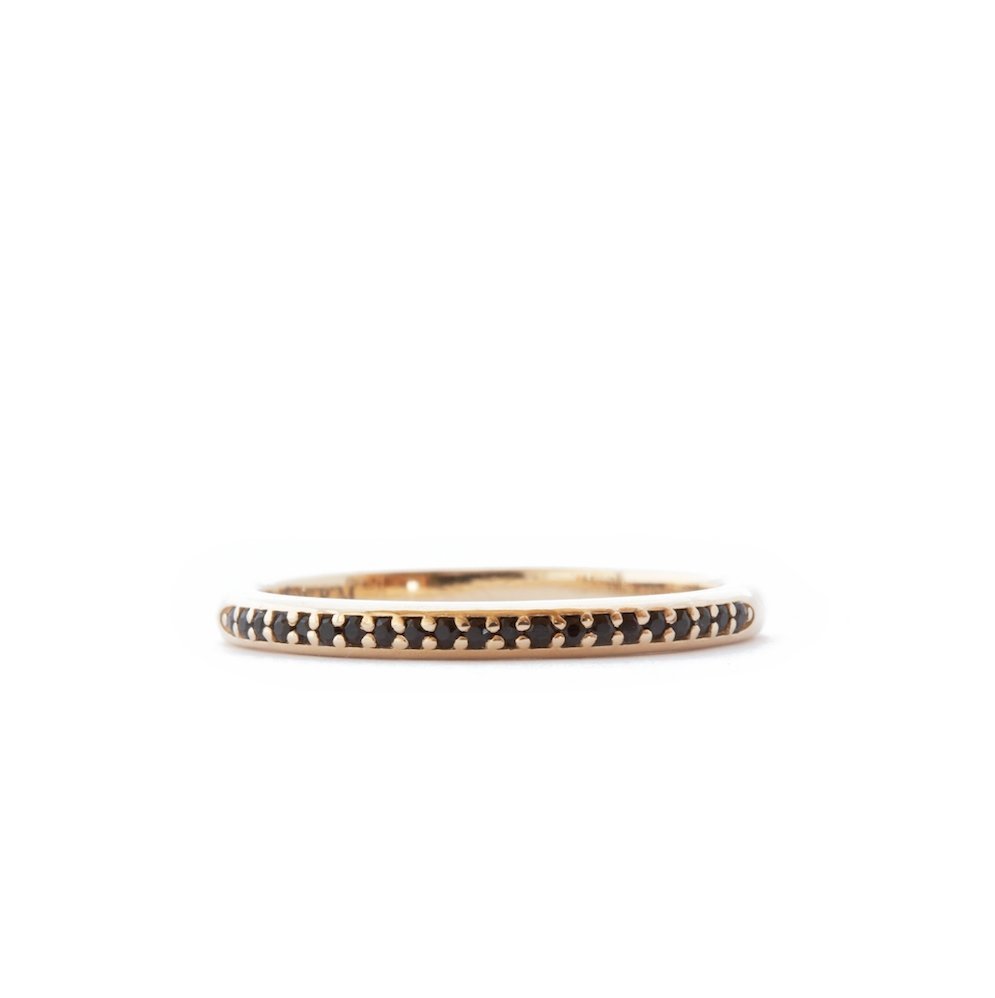 The Black Pavé Band (Ready to ship in 14K yellow gold size 7) - W.R. Metalarts
