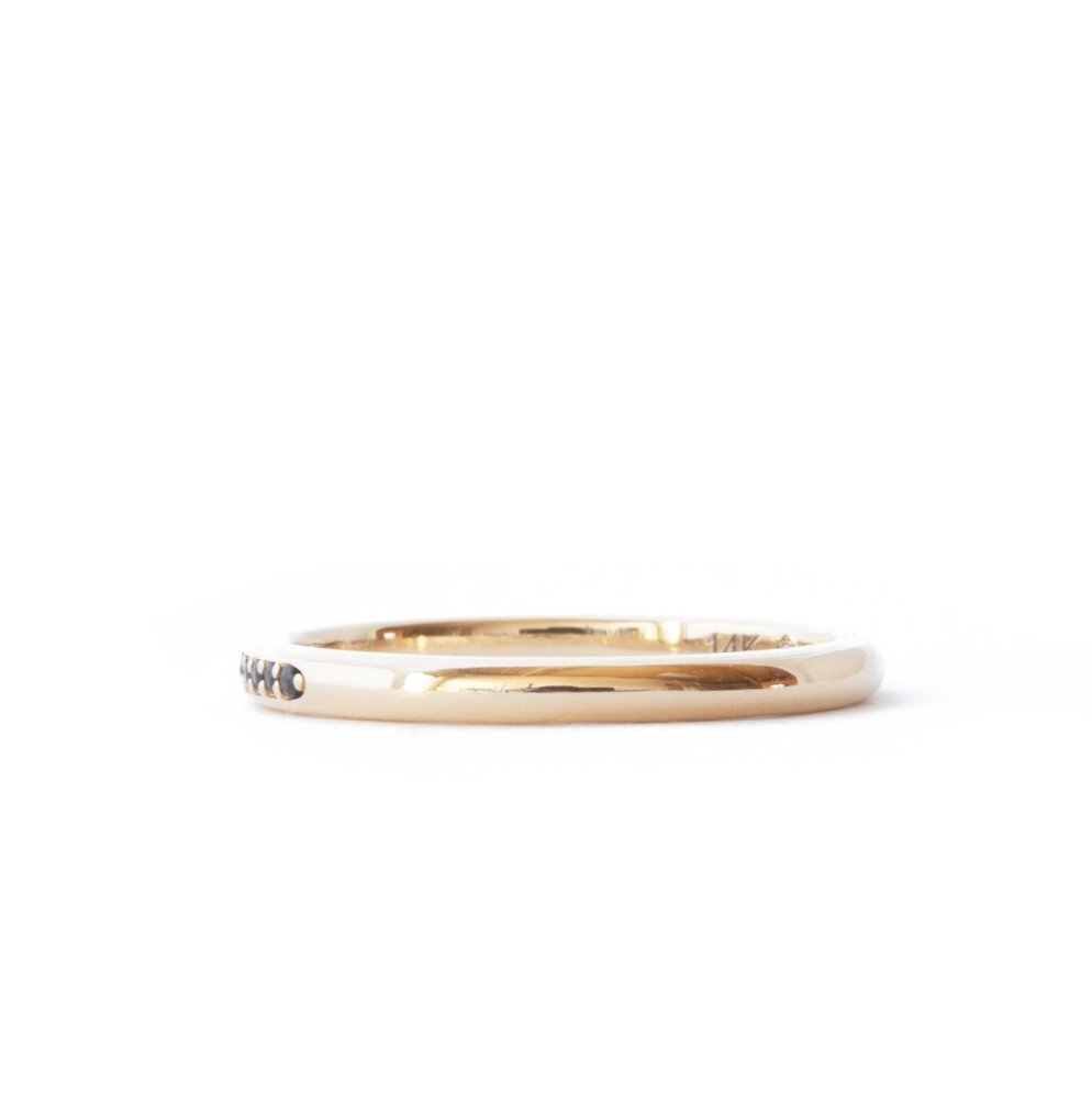 The Black Pavé Band (Ready to ship in 14K yellow gold size 7) - W.R. Metalarts