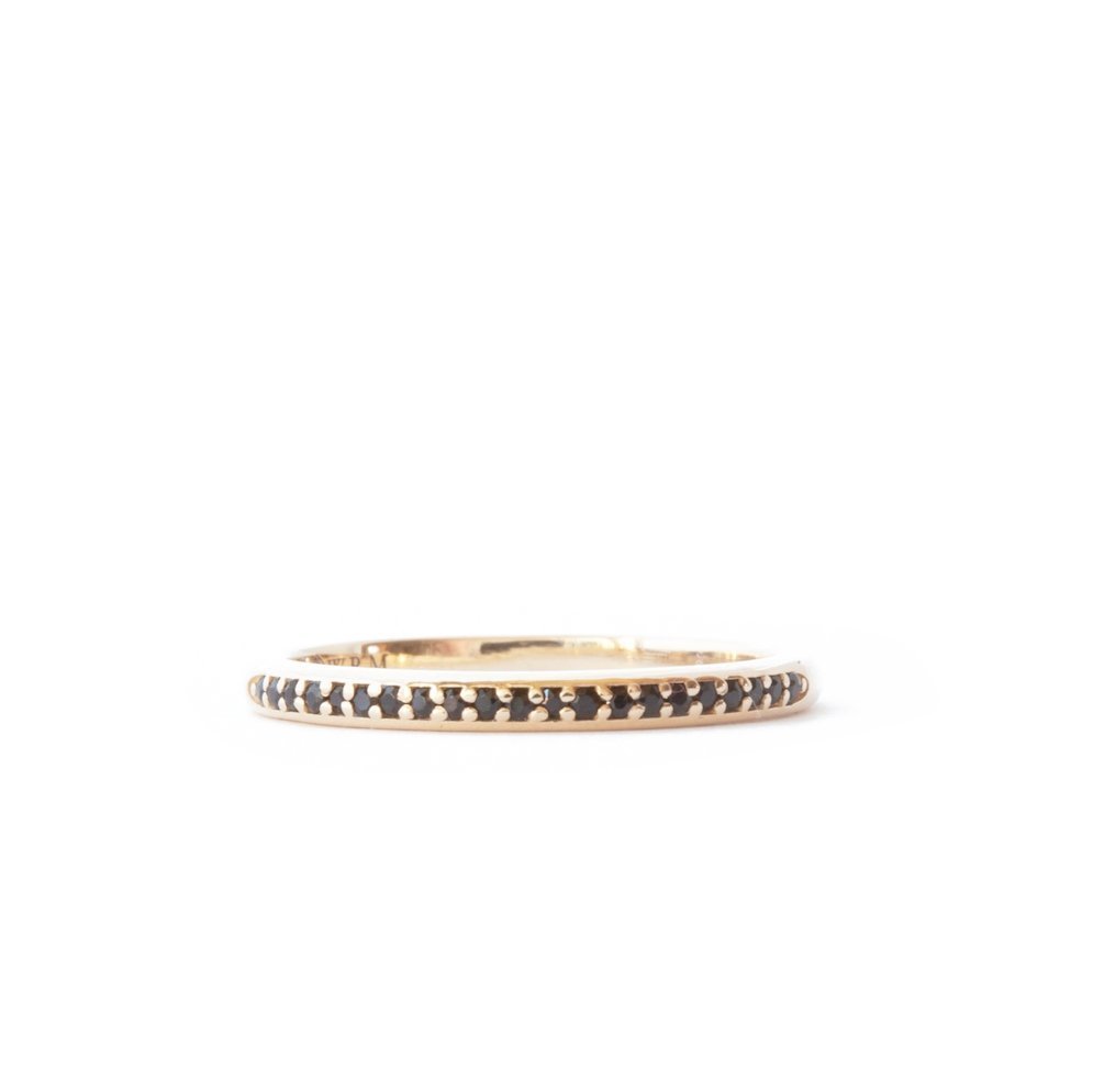 The Black Pavé Band (Ready to ship in 14K yellow gold size 7) - W.R. Metalarts