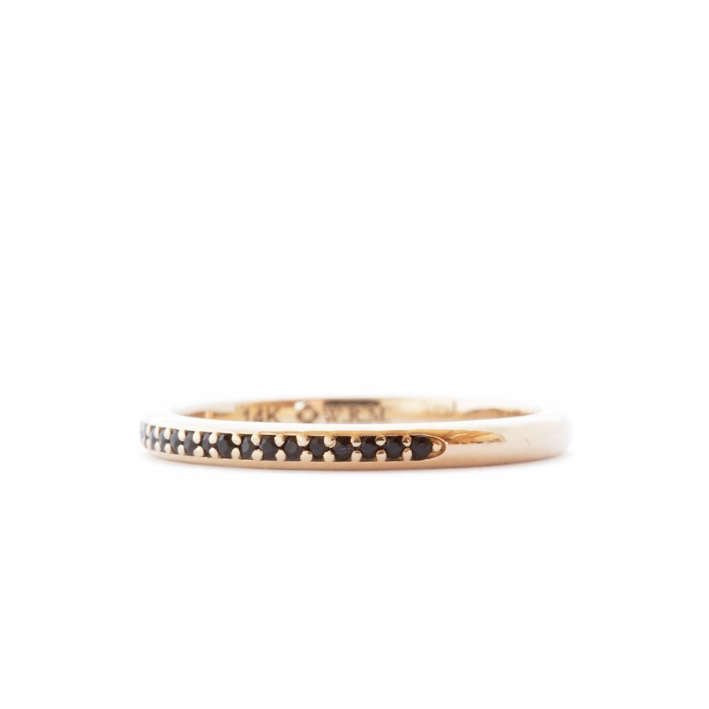 The Black Pavé Band (Ready to ship in 14K yellow gold size 7) - W.R. Metalarts