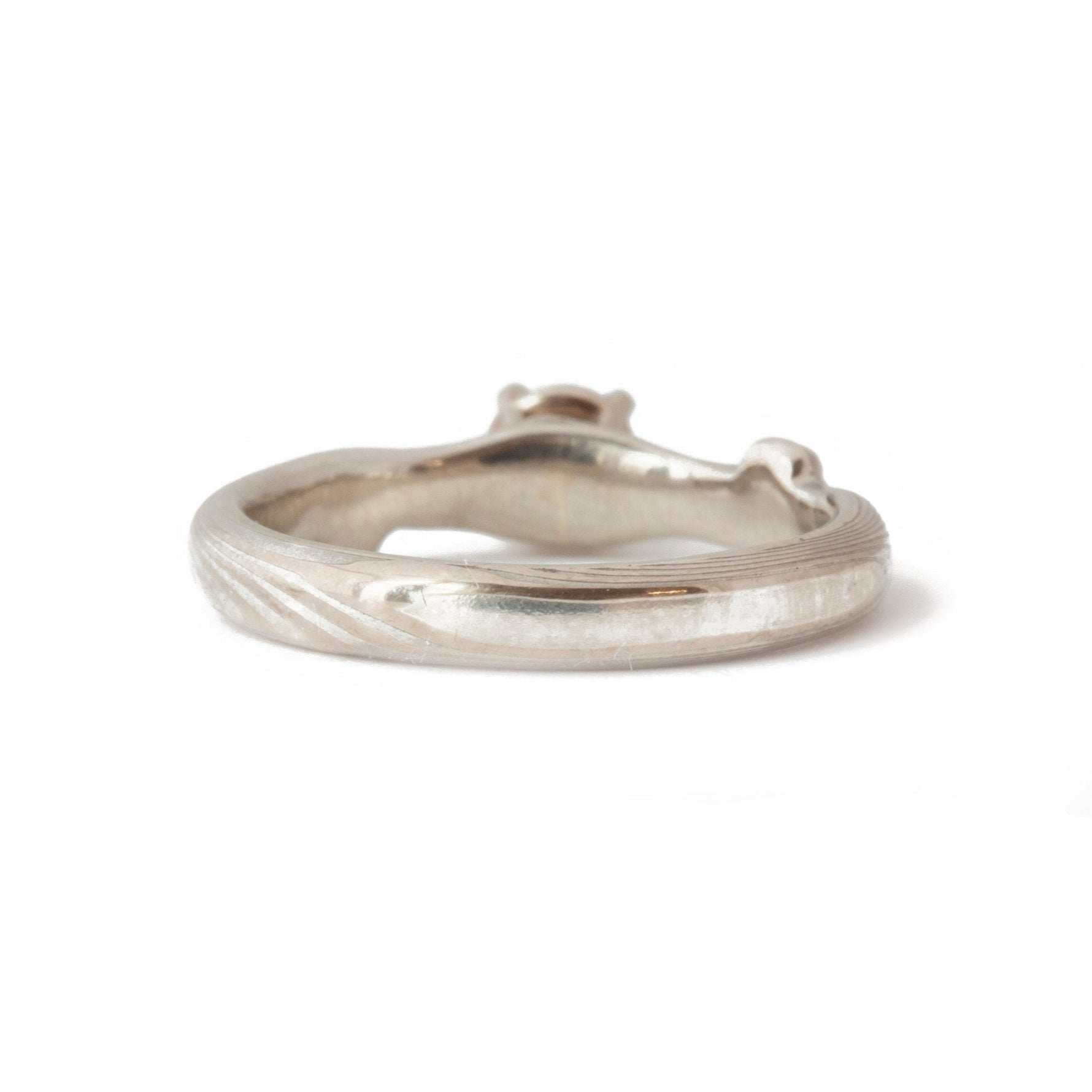 The Diamond Mokume Notched Solitaire - W.R. Metalarts