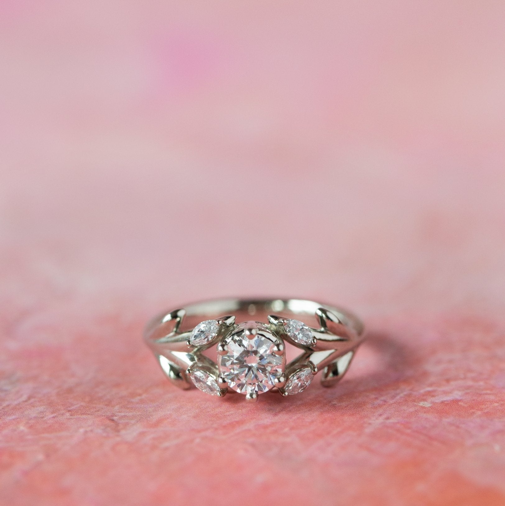 The Diamond Olive Branch Ring - W.R. Metalarts