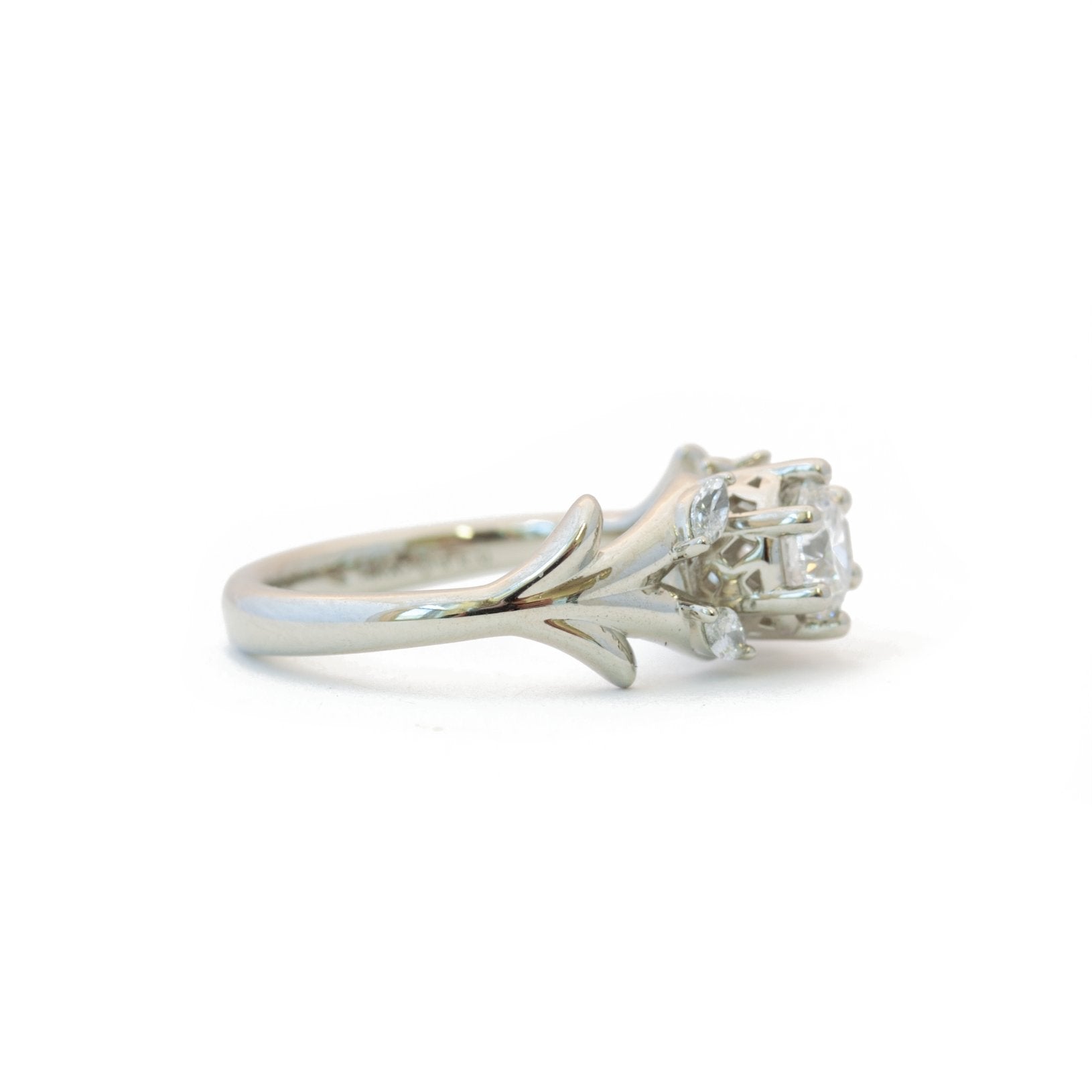 The Diamond Olive Branch Ring - W.R. Metalarts