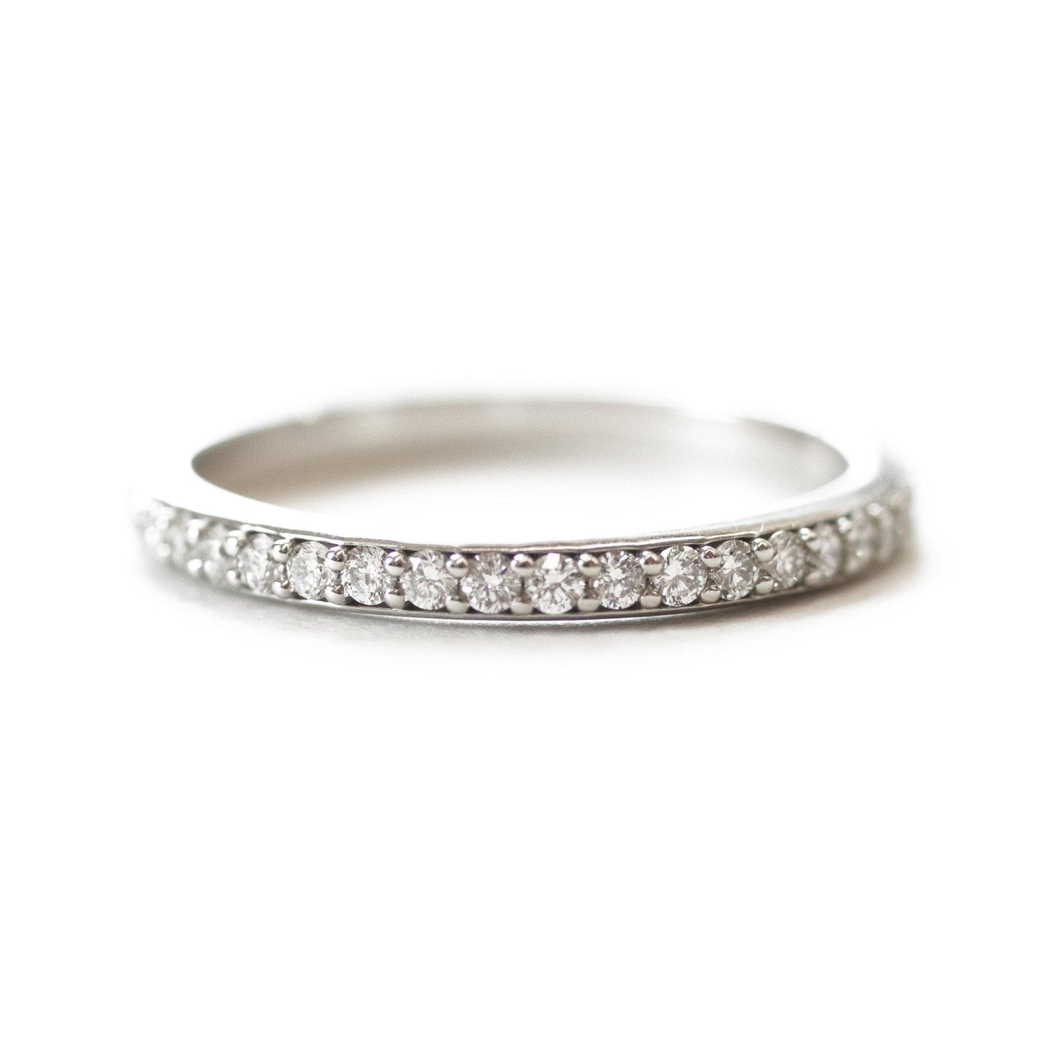 The Diamond Pavé Band (Ready to ship in 14K palladium white gold size 7) - W.R. Metalarts