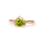 The Fairmined Arizona Peridot Trillion-Cut Carved Solitaire - W.R. Metalarts