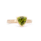 The Fairmined Arizona Peridot Trillion-Cut Carved Solitaire - W.R. Metalarts