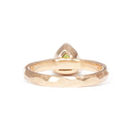 The Fairmined Arizona Peridot Trillion-Cut Carved Solitaire (Ready to ship in size 6) - W.R. Metalarts