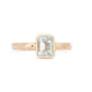 The Fairmined New Hampshire Aquamarine Emerald-Cut Carved Solitaire - W.R. Metalarts