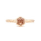 The Fairmined Oregon Sunstone Hexagon Woodgrain Solitaire (Ready to ship in size 9.75) - W.R. Metalarts