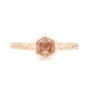 The Fairmined Oregon Sunstone Hexagon Woodgrain Solitaire (Ready to ship in size 9.75) - W.R. Metalarts
