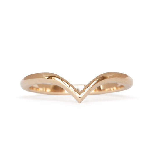 The Fairmined Sunbeam Pointed Contour Ring (Ready to ship in size 7 with a polished finish) - W.R. Metalarts