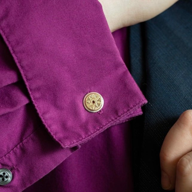 The Garnet Compass Cufflinks - W.R. Metalarts