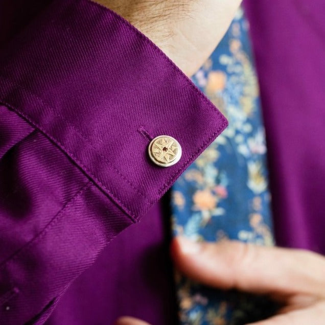 The Garnet Compass Cufflinks - W.R. Metalarts