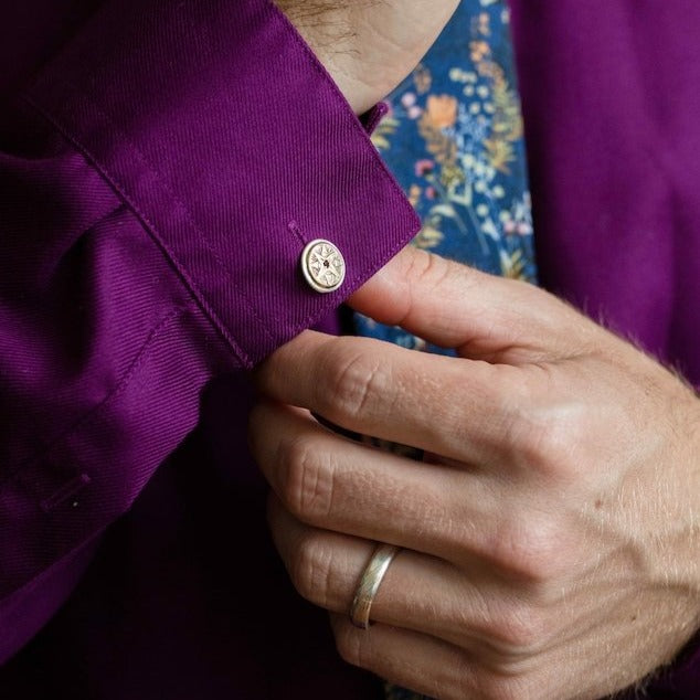 The Garnet Compass Cufflinks - W.R. Metalarts