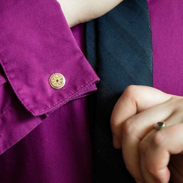 The Garnet Compass Cufflinks - W.R. Metalarts