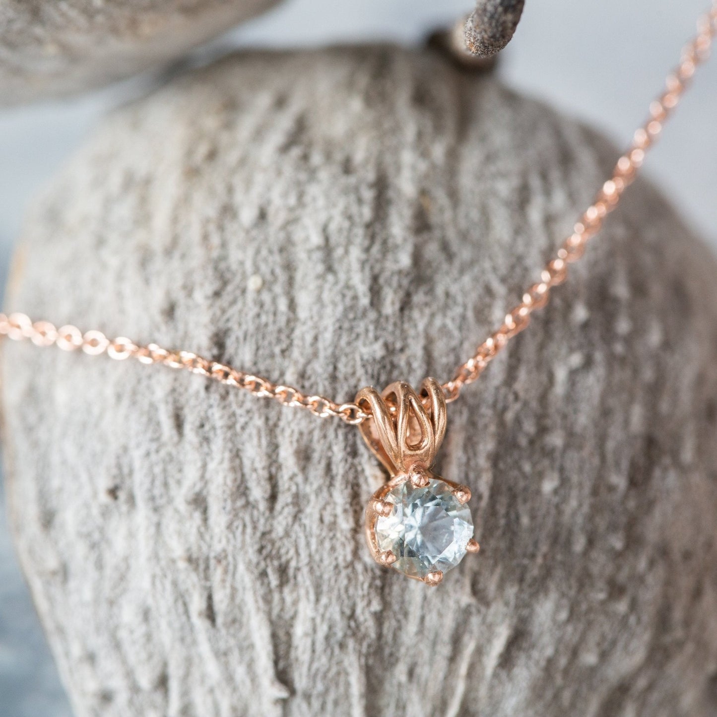 The Maine Aquamarine Pendant - W.R. Metalarts