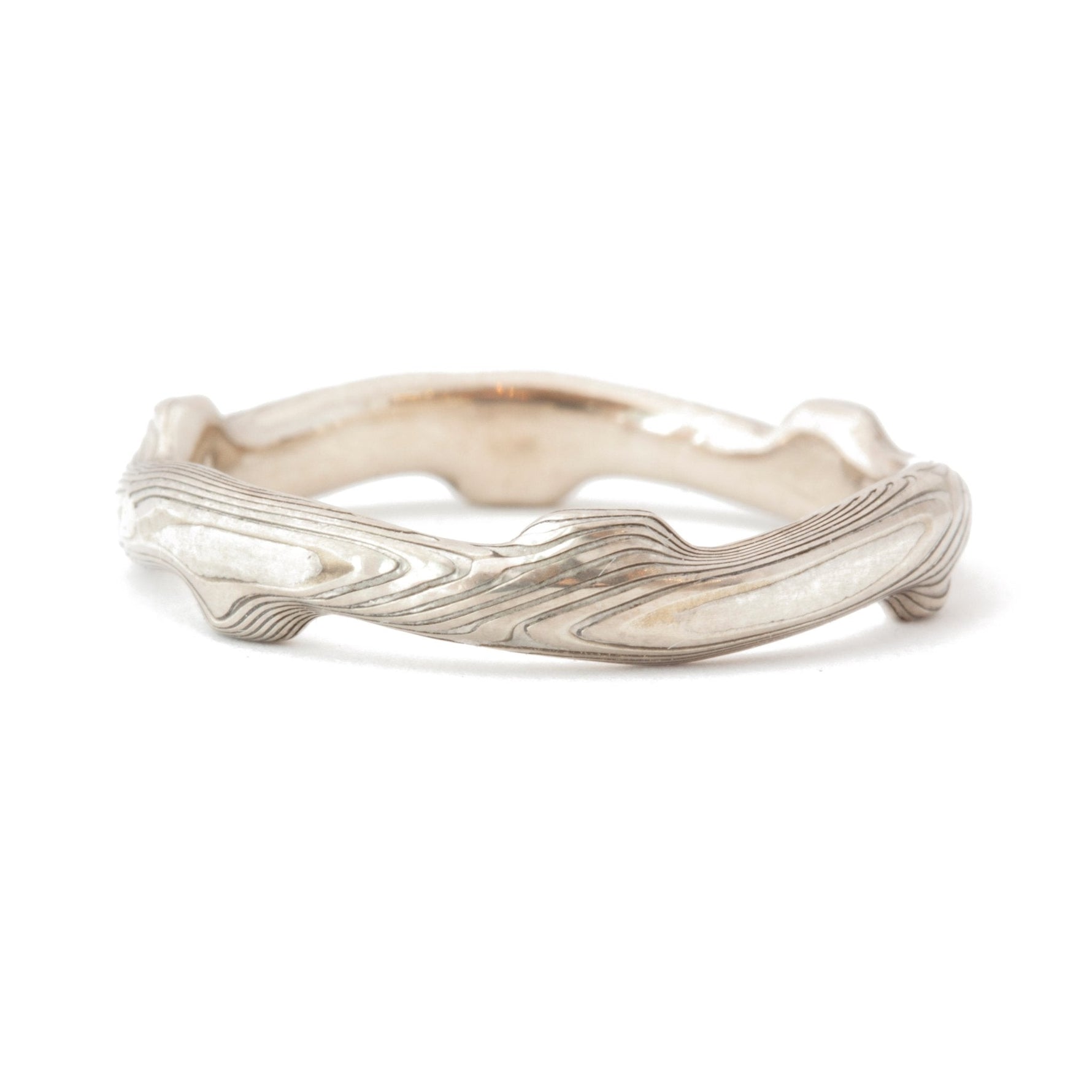 The Mokume Gane Notched Branch Band - W.R. Metalarts