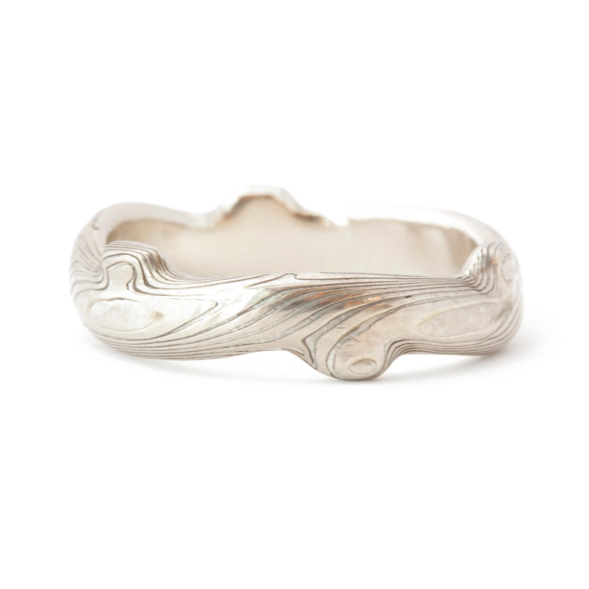 The Mokume Gane Notched Branch Band - W.R. Metalarts