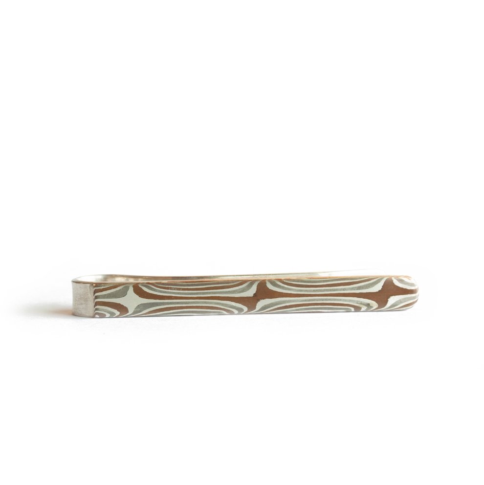 The Mokume Stars Tie Bar - W.R. Metalarts