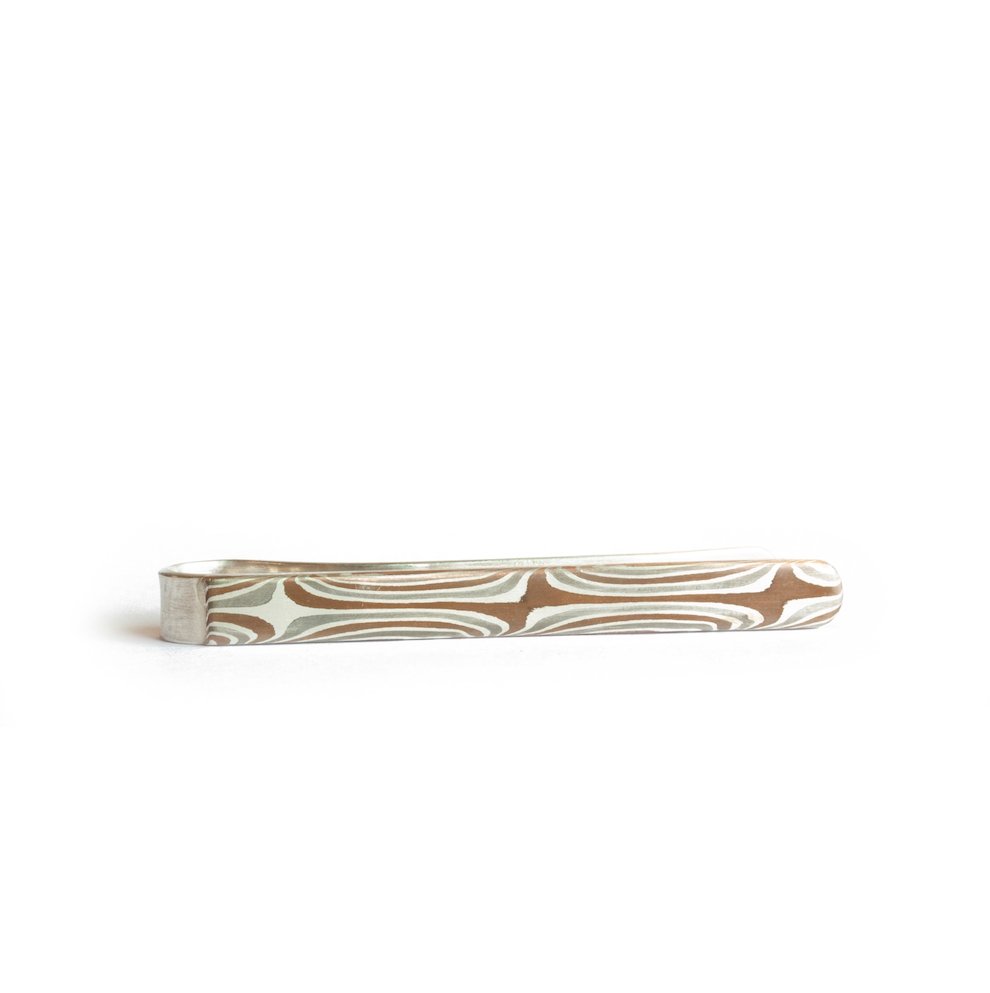 The Mokume Stars Tie Bar - W.R. Metalarts