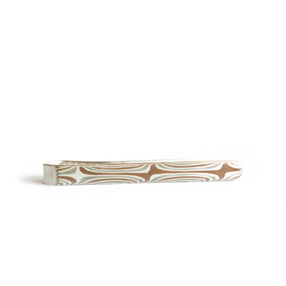The Mokume Stars Tie Bar - W.R. Metalarts