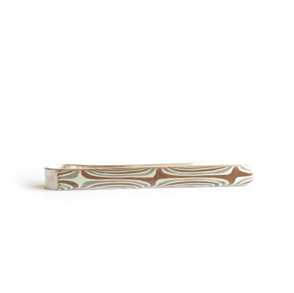 The Mokume Stars Tie Bar - W.R. Metalarts