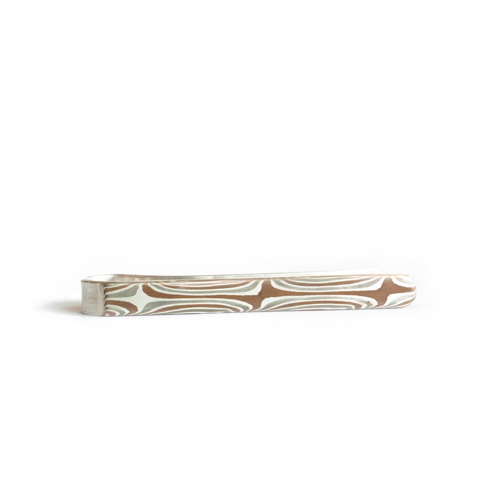 The Mokume Stars Tie Bar - W.R. Metalarts