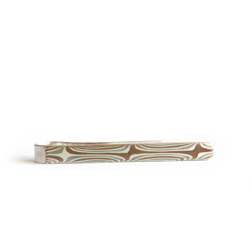 The Mokume Stars Tie Bar - W.R. Metalarts