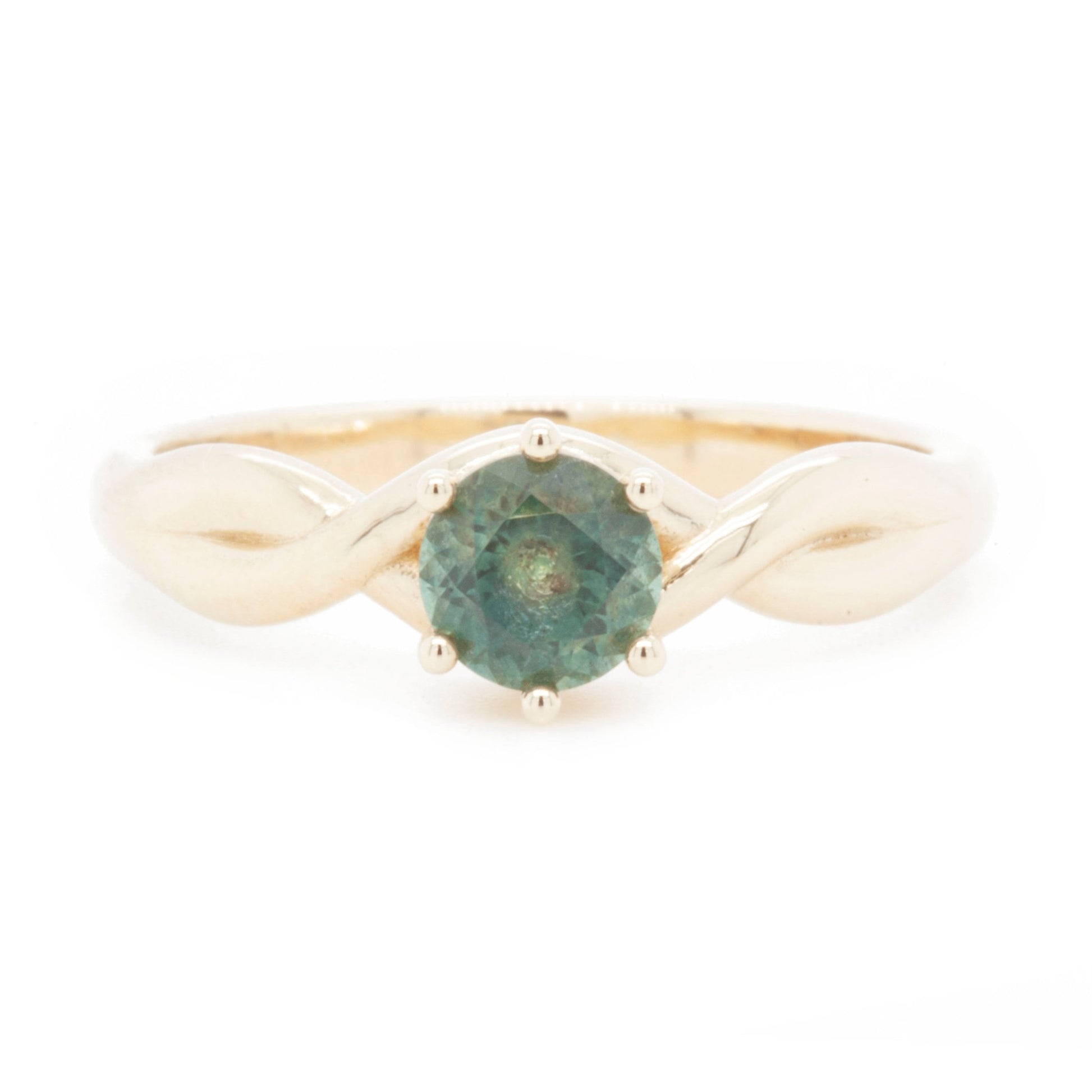 The Montana Sapphire Fairmined Twist Ring (Ready to ship in size 6) - W.R. Metalarts