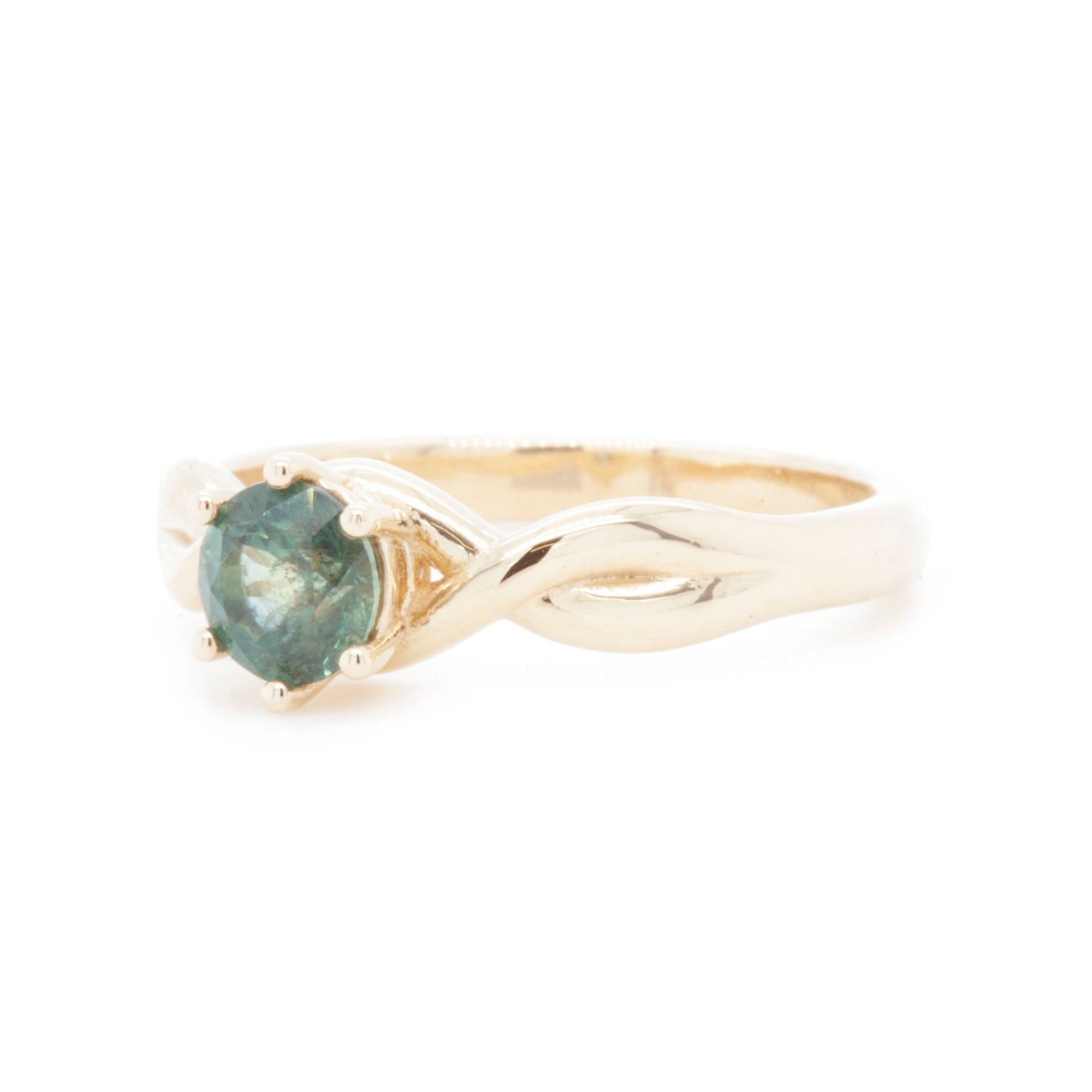 The Montana Sapphire Fairmined Twist Ring (Ready to ship in size 6) - W.R. Metalarts