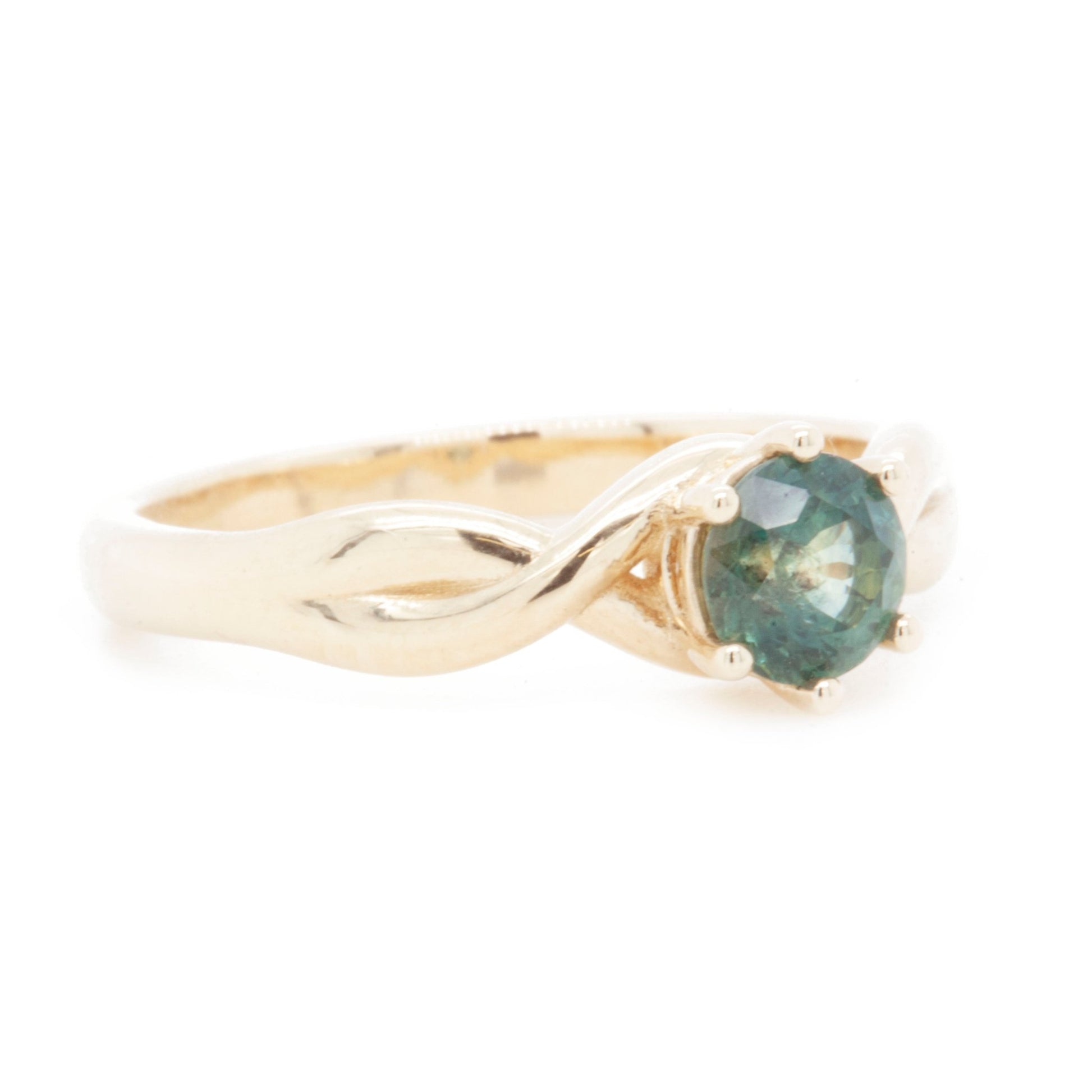 The Montana Sapphire Fairmined Twist Ring (Ready to ship in size 6) - W.R. Metalarts