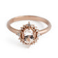 The Morganite Halo (Ready to ship in 14K rose gold size 6.5 polished finish) - W.R. Metalarts