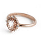 The Morganite Halo (Ready to ship in 14K rose gold size 6.5 polished finish) - W.R. Metalarts