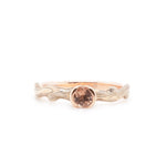 The Partial Bezel Sunstone Mokume Notched Solitaire - W.R. Metalarts