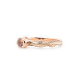 The Partial Bezel Sunstone Mokume Notched Solitaire - W.R. Metalarts