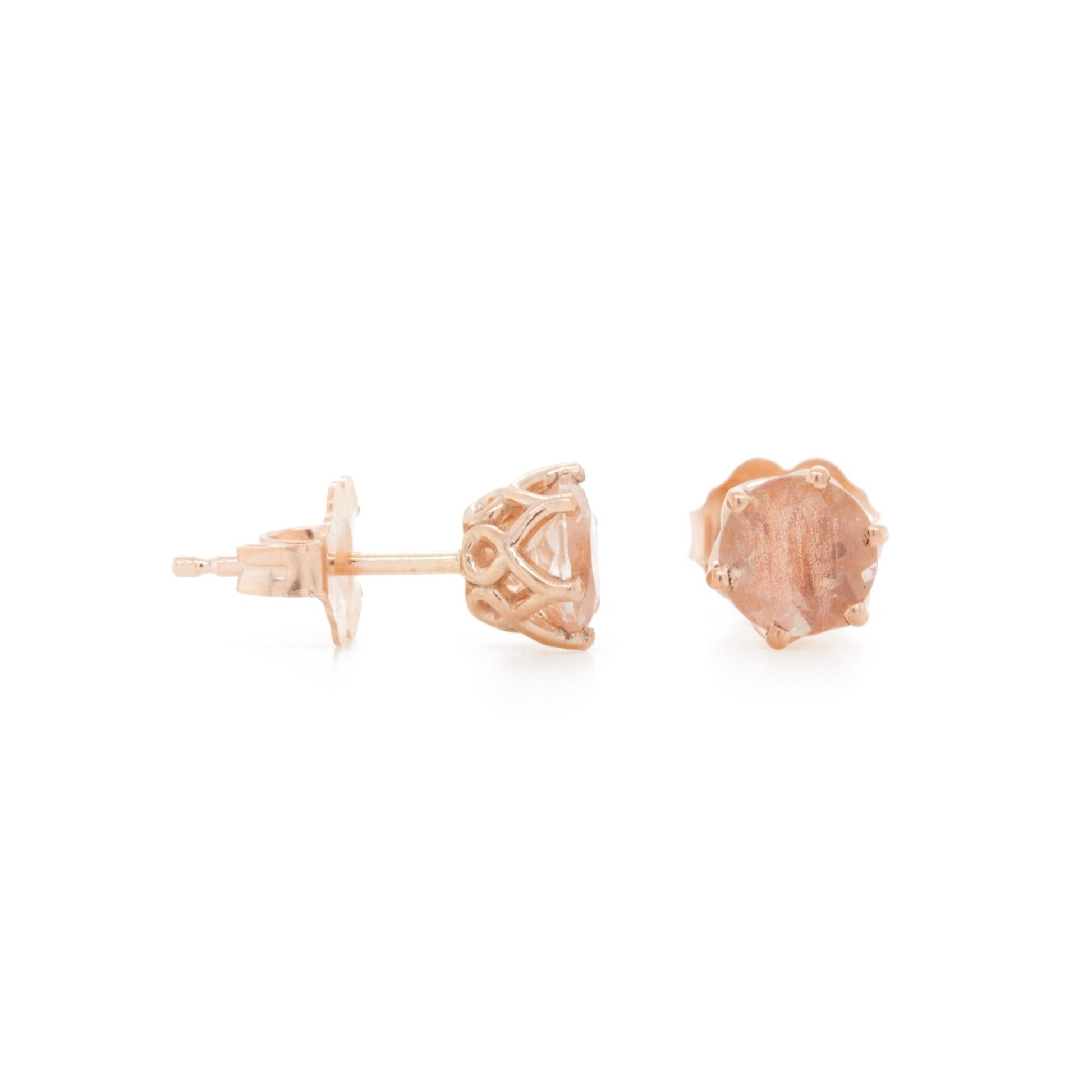 The Peach Oregon Sunstone Studs - W.R. Metalarts