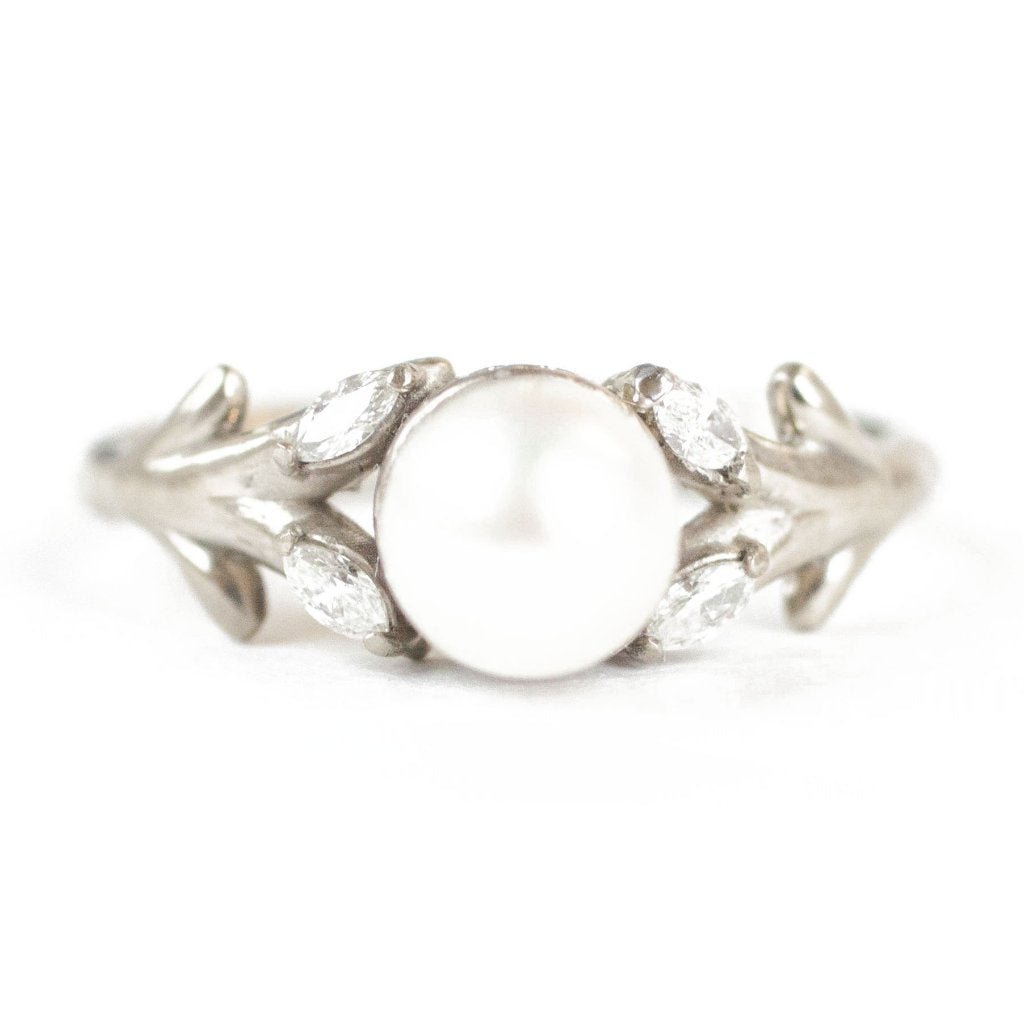 The Pearl Olive Branch Ring - W.R. Metalarts