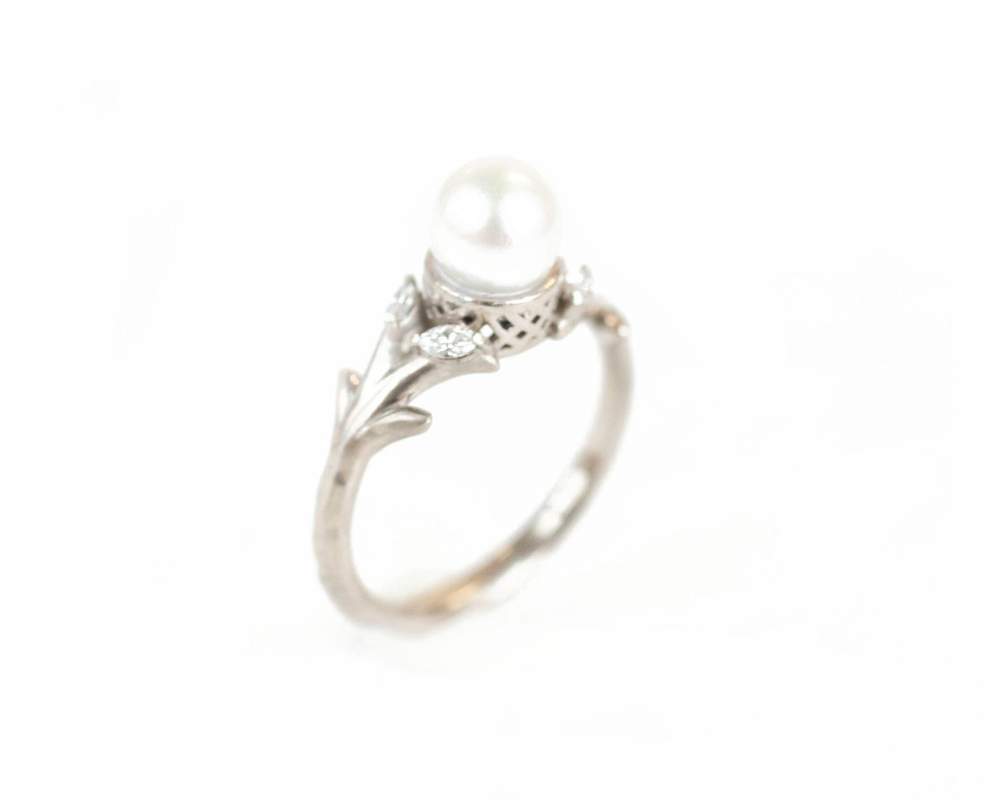 The Pearl Olive Branch Ring - W.R. Metalarts