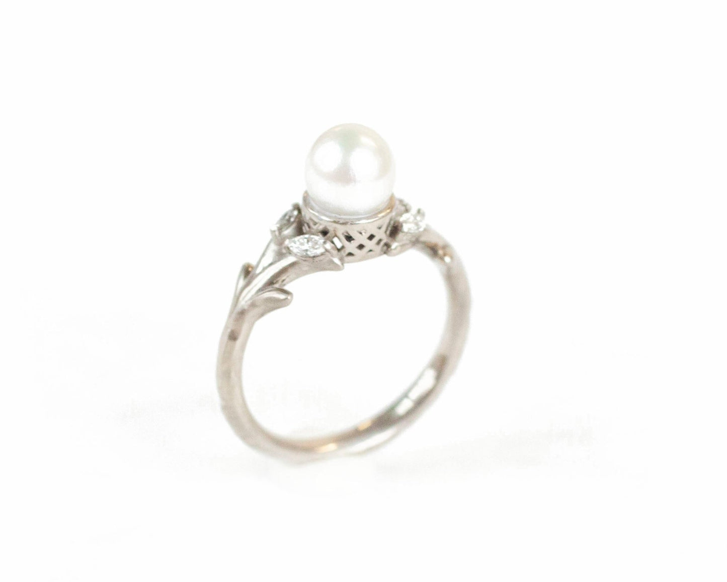 The Pearl Olive Branch Ring - W.R. Metalarts