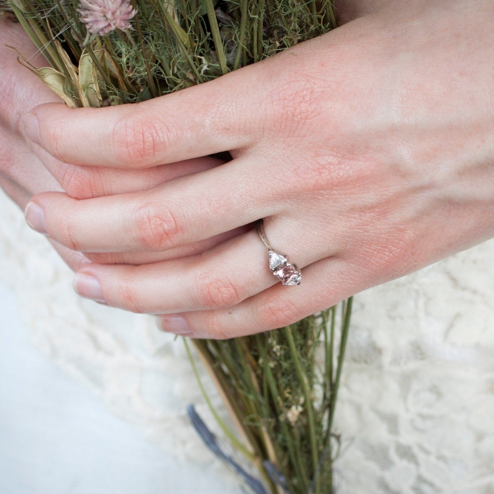 The Pink Princess Cut Ring - W.R. Metalarts