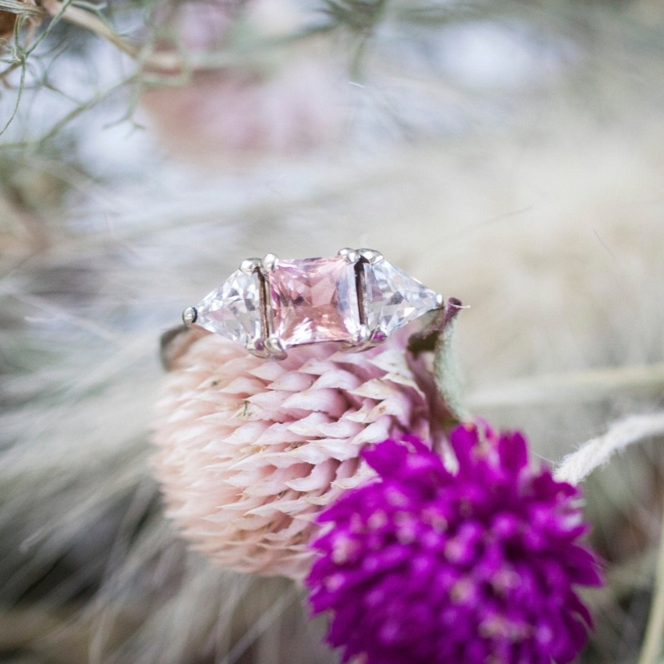 The Pink Princess Cut Ring - W.R. Metalarts
